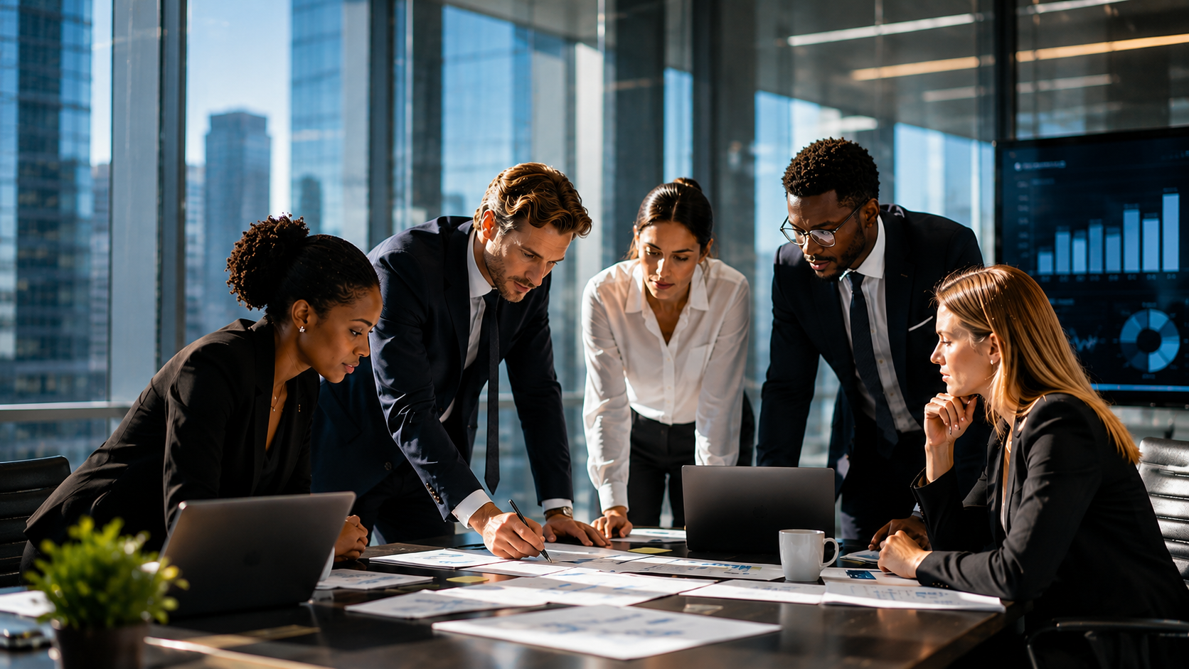 Équipe en réflexion stratégique